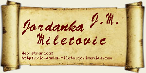 Jordanka Miletović vizit kartica